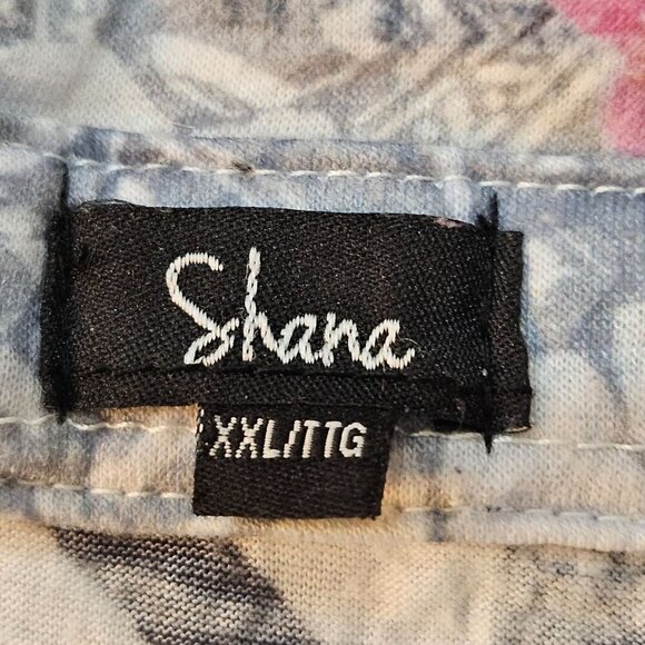 Shana XXL Snap Up Blouse Floral and Chevron Prints Boho Maximalism Artsy - Picture 7 of 12